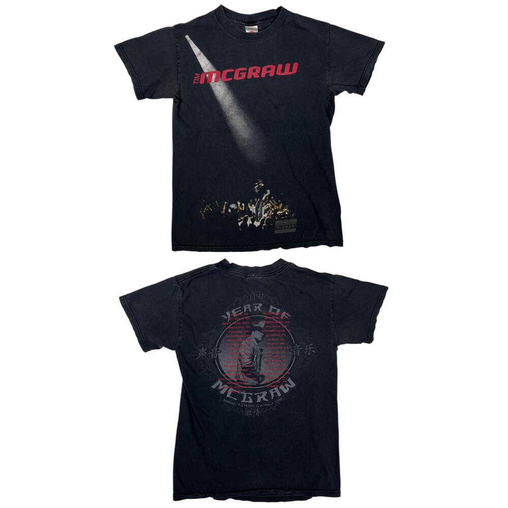 Vintage Tim McGraw T-Shirt Mens Small Black Year Of McGraw Tour Concert Tee